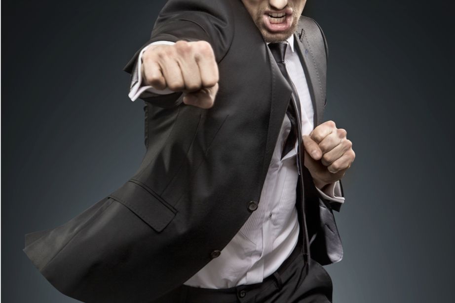 Businessman fighting